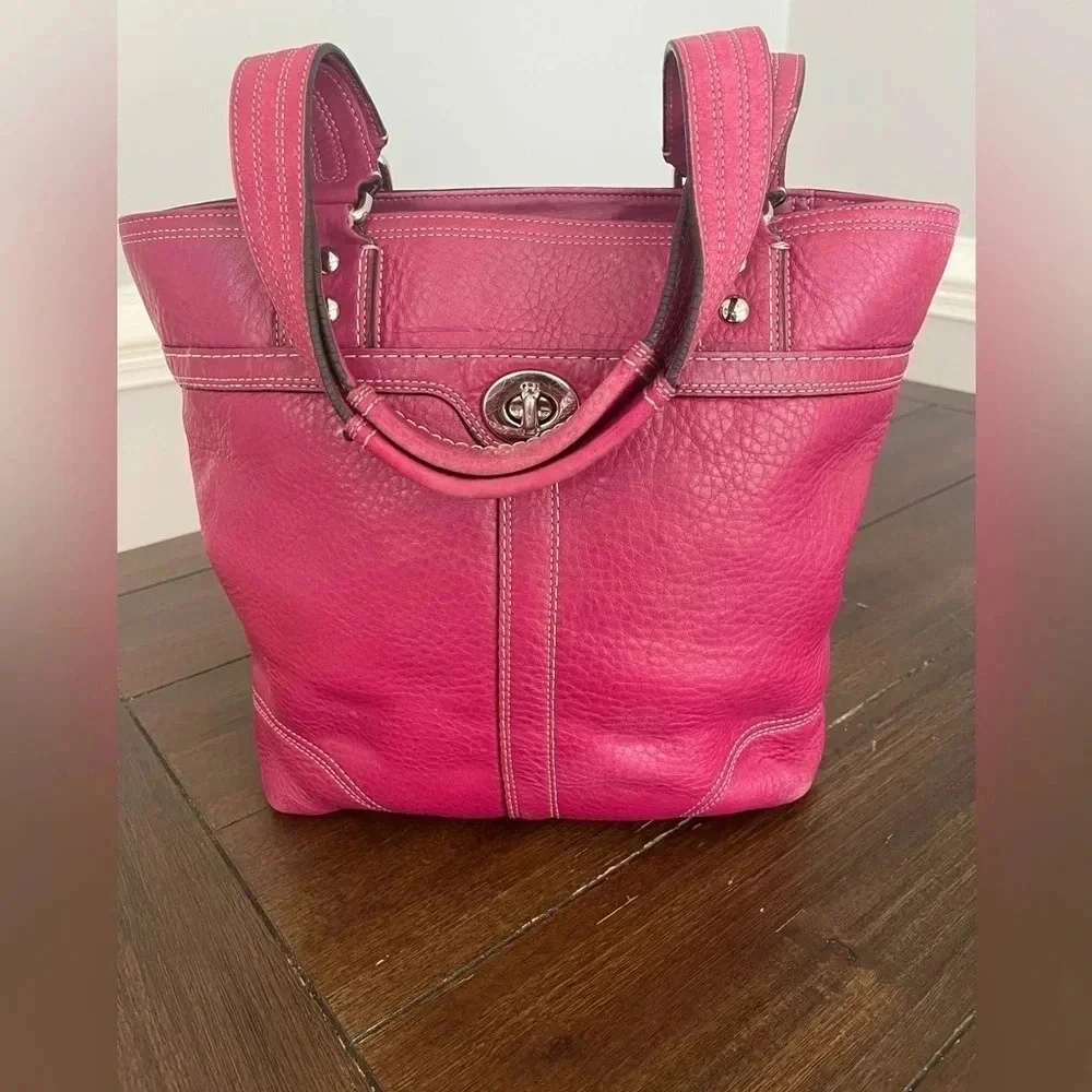 Coach turn lock tote bag